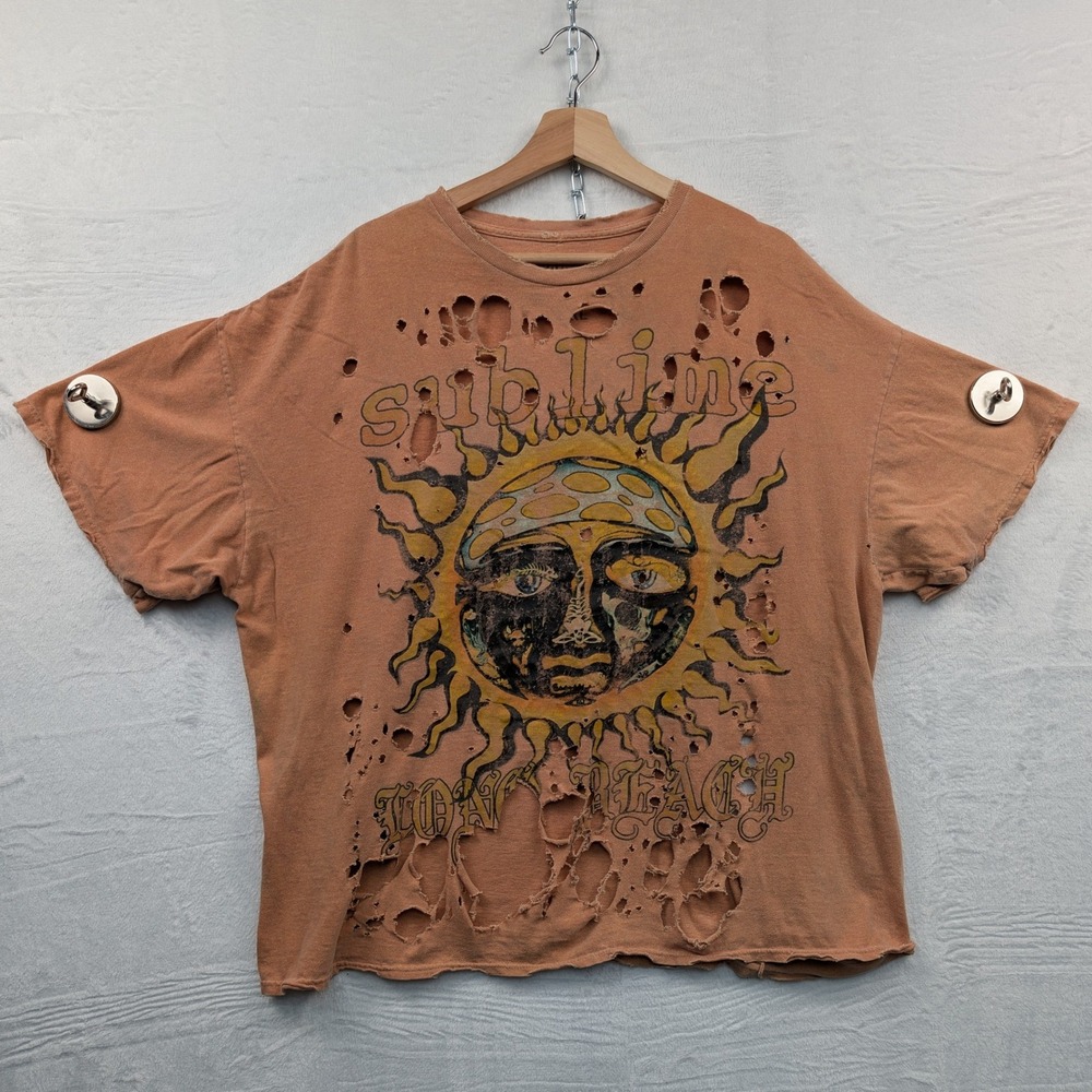 Urban Outfitters Sublime T-Shirt Men's L/XL Orange Faded Distressed Thrashed Sun